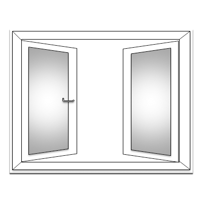 White upvc casement window